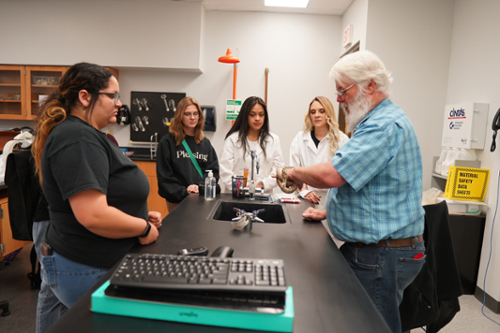 Instructor with students