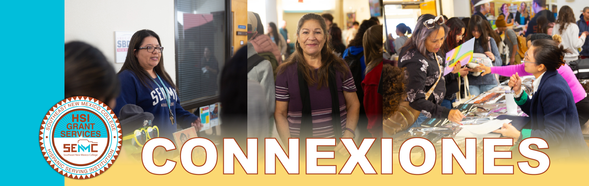 Connexiones banner with student pictures